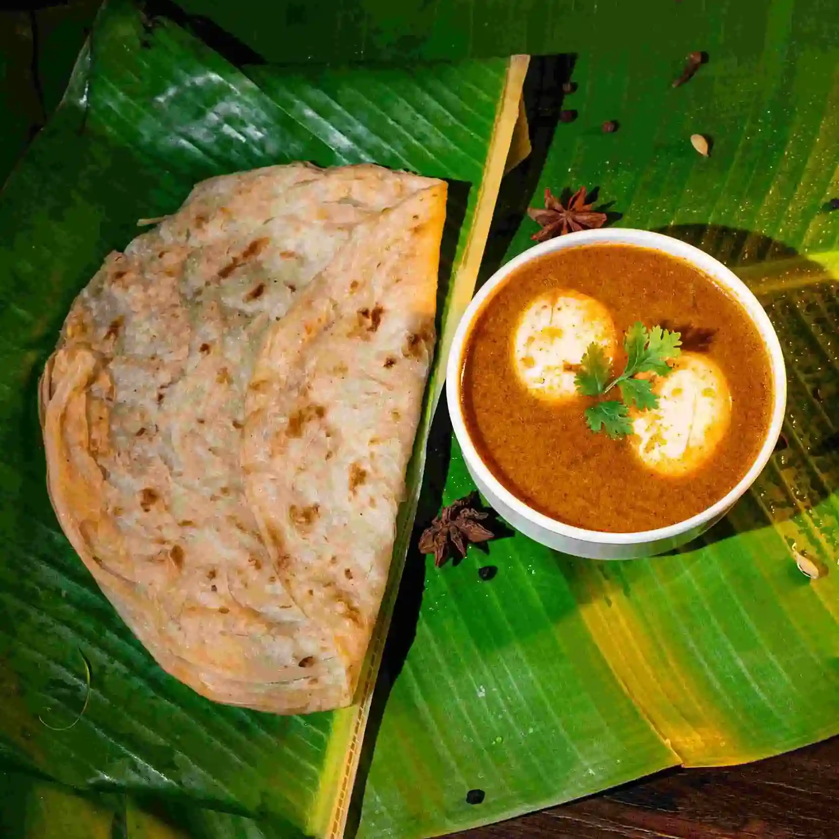 Parotta with Egg Curry