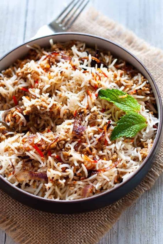 Mutton Keema Biryani (Goat)