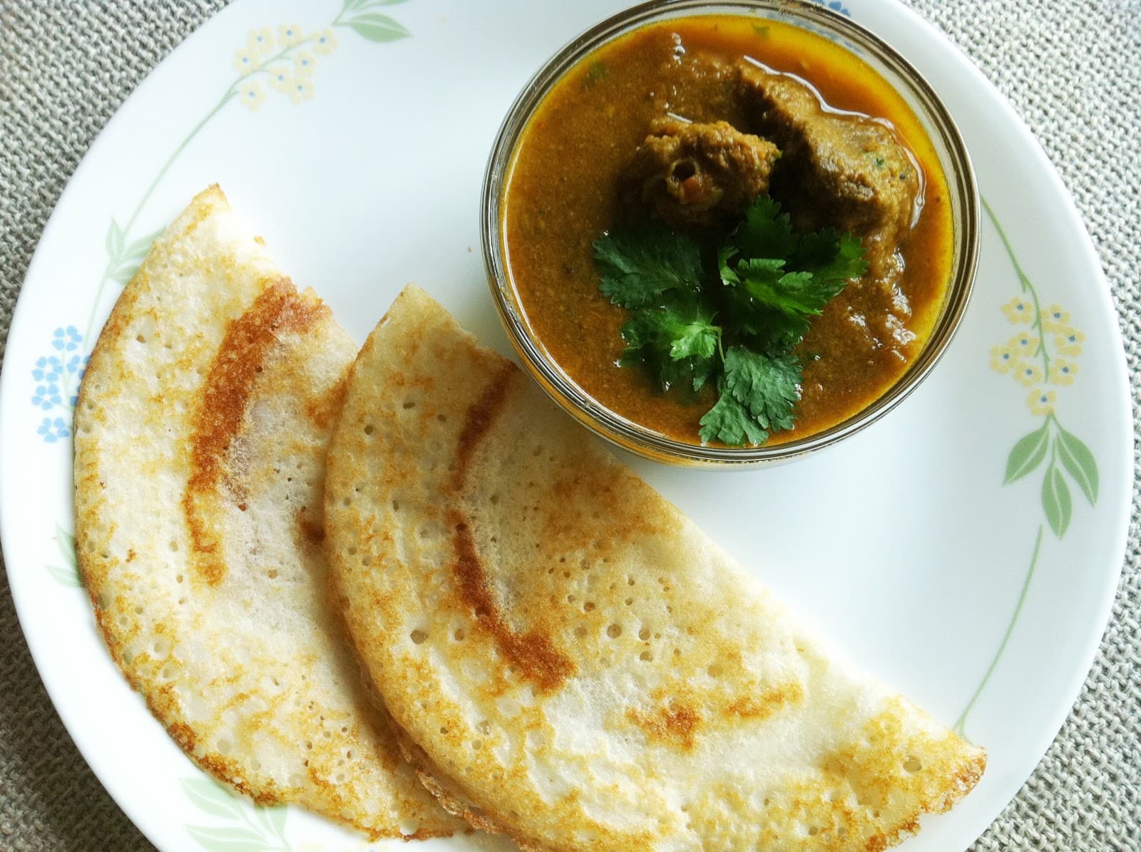 Kal Dosa With Mutton Curry