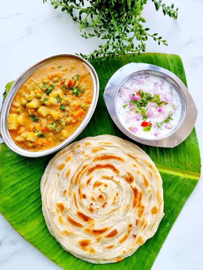 Parotta with Veg Curry